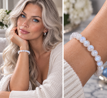 Moonstone Bracelet – 7.5" Elastic Bracelet