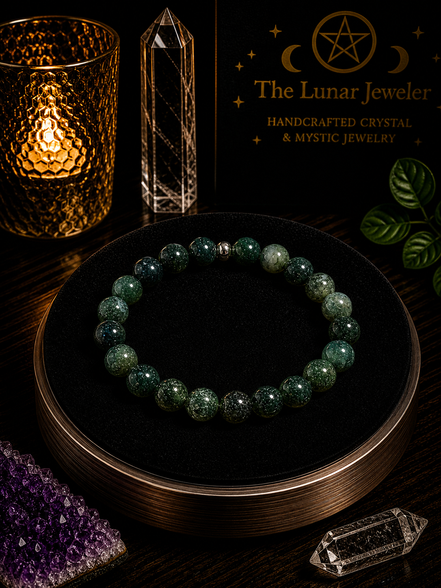 Moss Agate Bracelet – 7.5" Elastic Bracelet