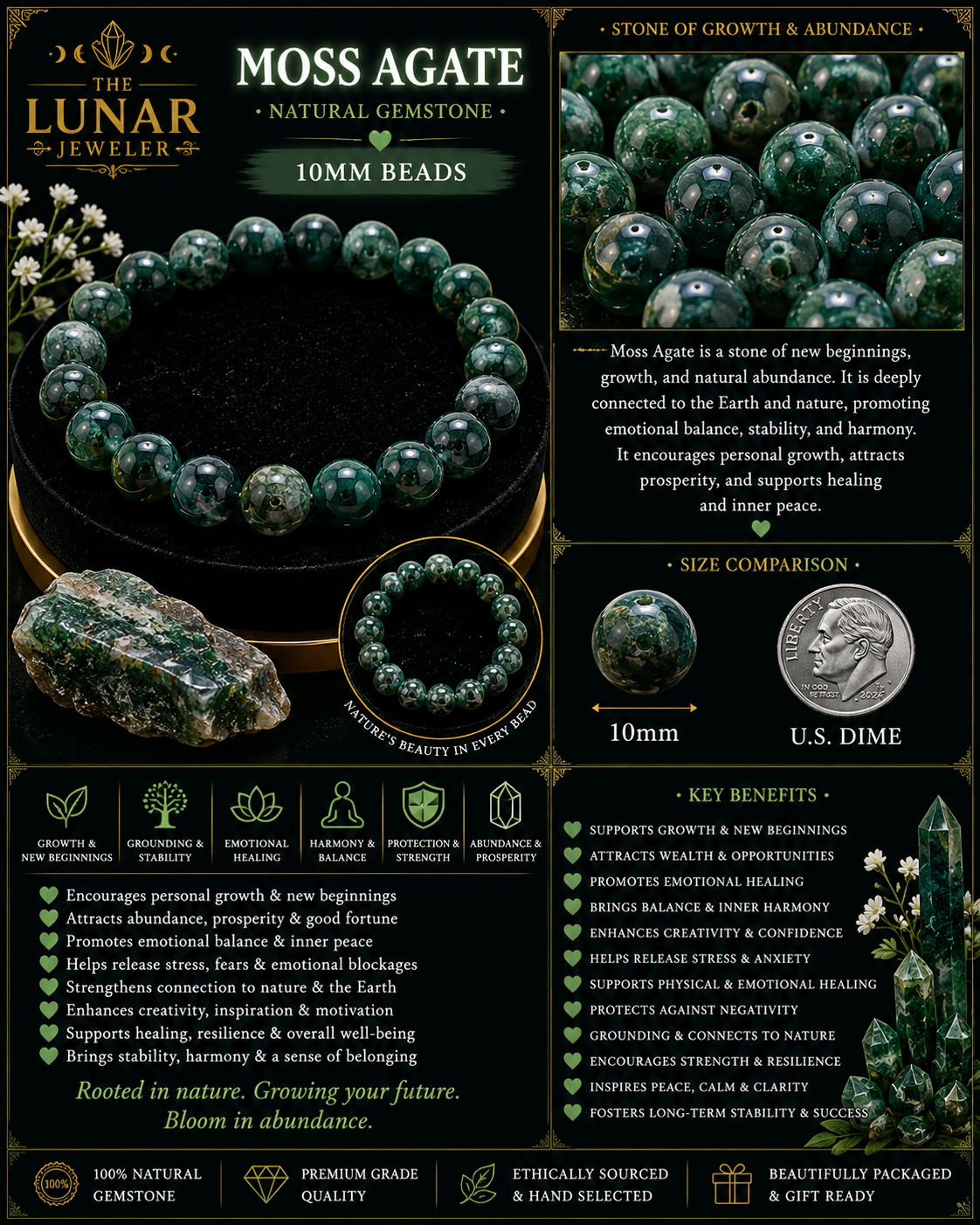 Moss Agate Bracelet – 7.5