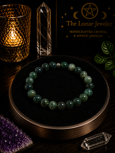 Moss Agate Bracelet – 7.5" Elastic Bracelet