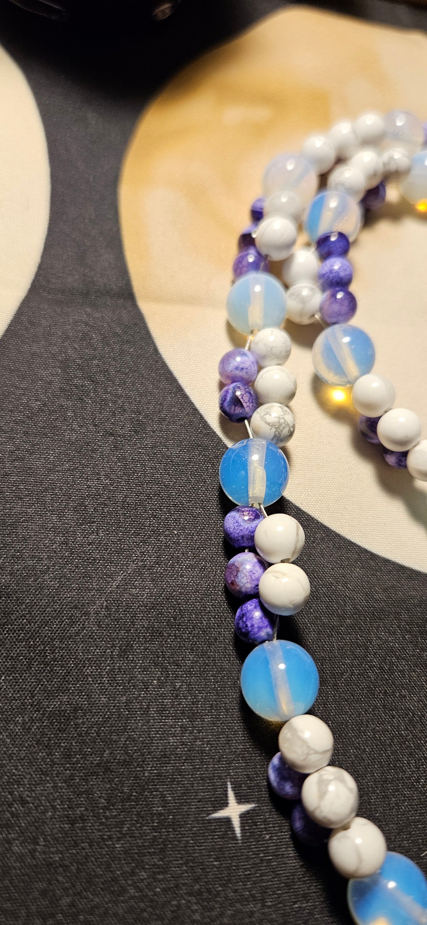 Opalite, Howlite, Purple Dragon Agate with Opalite pedant charm