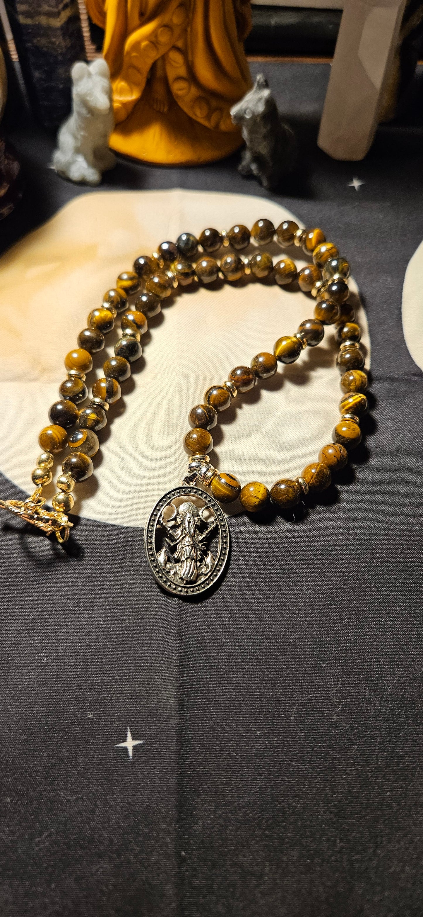 Tiger's Eye with Heckate pendant charm