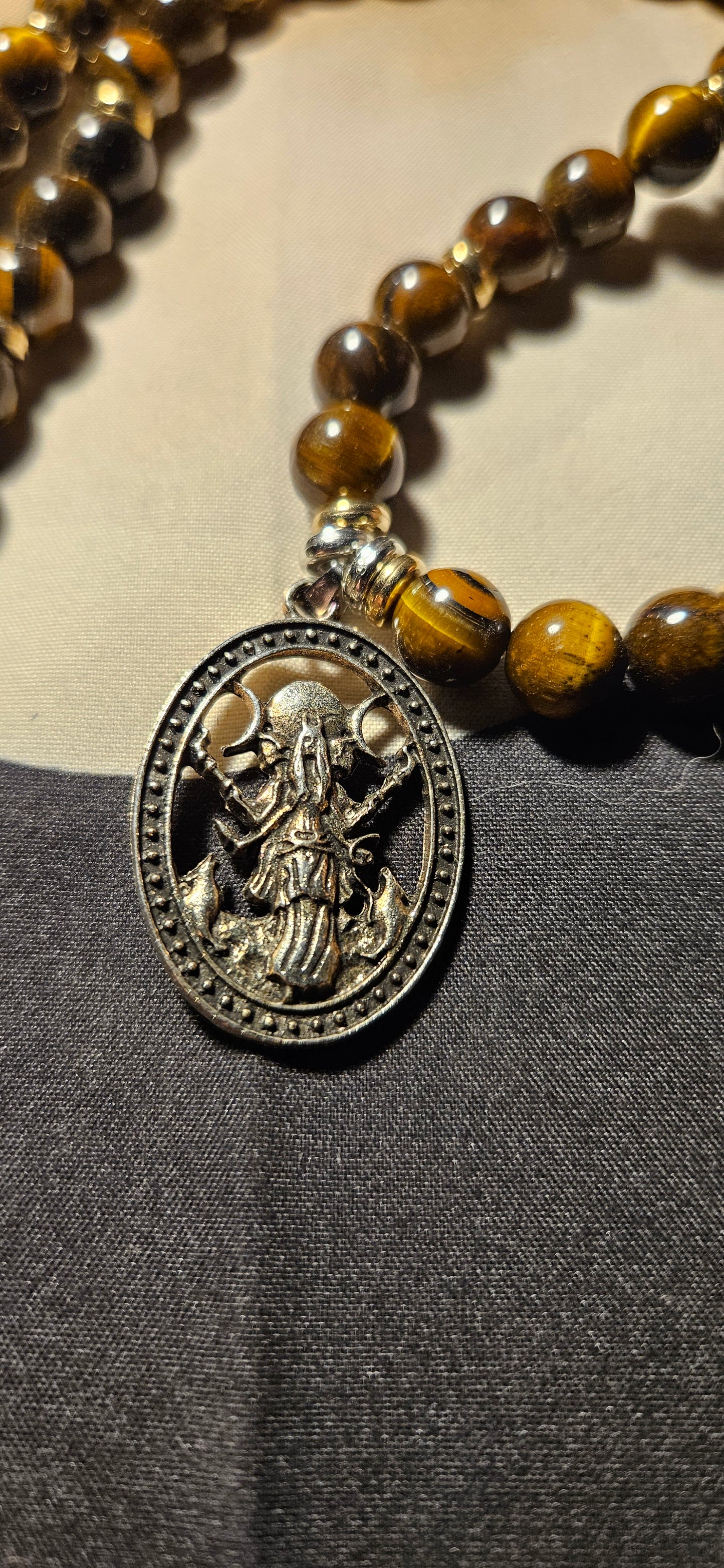 Tiger's Eye with Heckate pendant charm