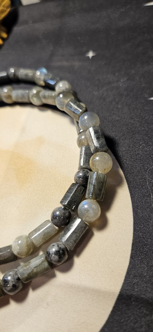Labradorite Necklace with Dragonfly Pendant Charm