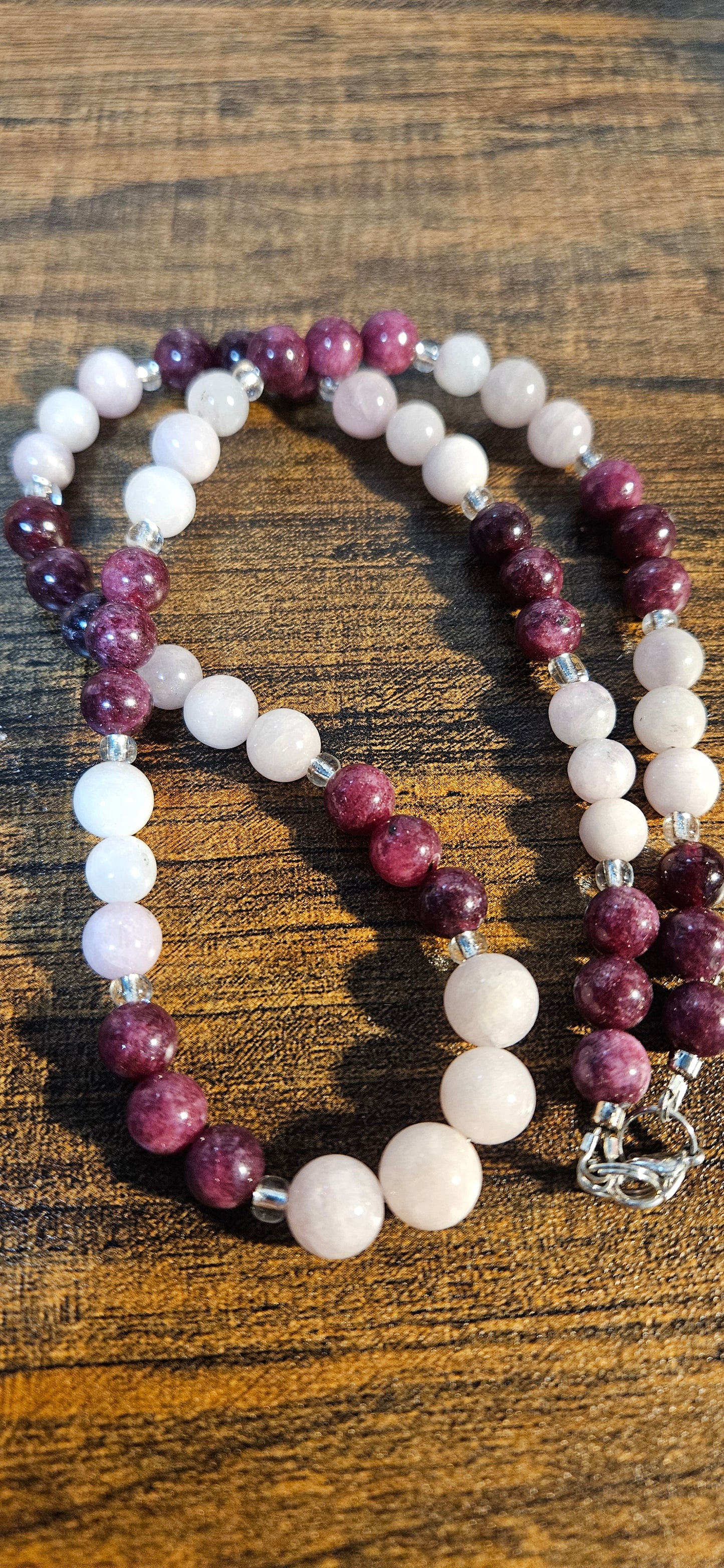 Kunzite and Garnet Necklace