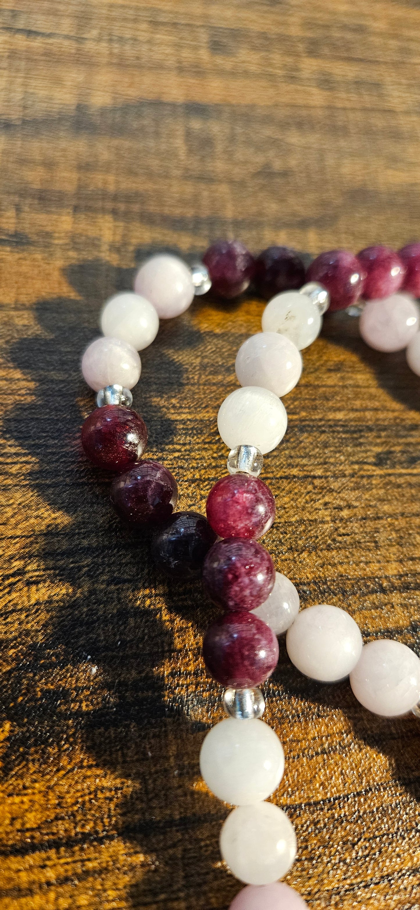 Kunzite and Garnet Necklace