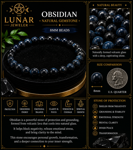 Obsidian Bracelet – 7.5" Elastic Bracelet