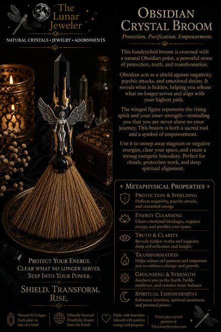 Crystal Broom – Hand-Carved Natural Gemstone Broom