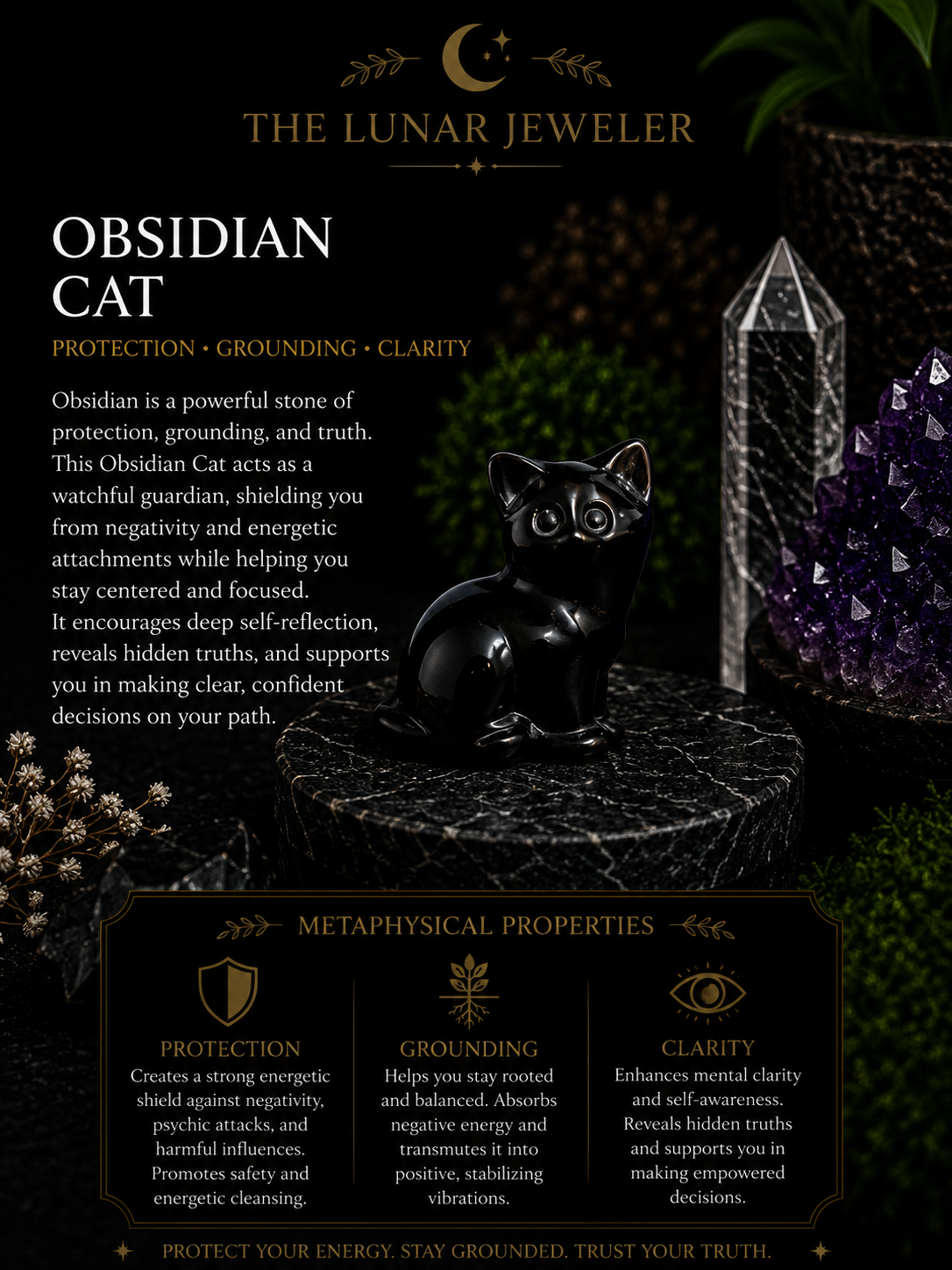 Hand-Carved Crystal Cats – Natural Gemstone Cat Carvings