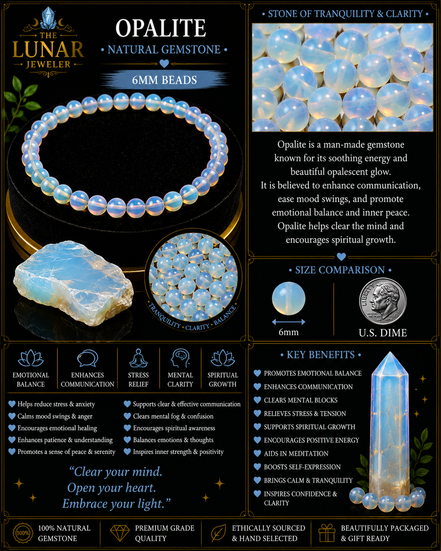 Opalite Bracelet – 7.5" Elastic Bracelet