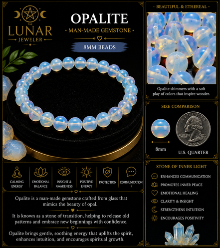 Opalite Bracelet – 7.5" Elastic Bracelet