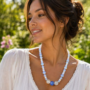 Opalite & Cat's Eye Beaded Necklace – 22