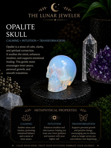 Crystal Skull Carving – Hand-Carved Natural Gemstone Skull