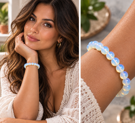 Opalite Bracelet – 7.5" Elastic Bracelet