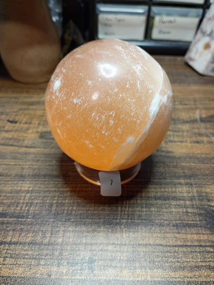 Natural Orange Selenite Sphere – Cleansing, Grounding & Positive Energy
