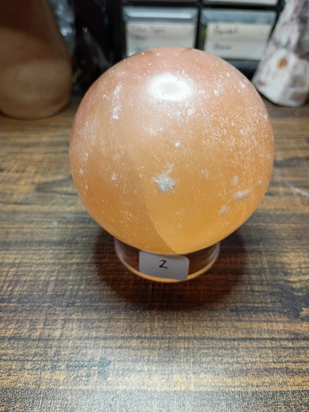 Natural Orange Selenite Sphere – Cleansing, Grounding & Positive Energy