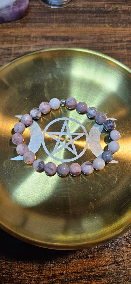 Pink Zebra Agate Bracelet