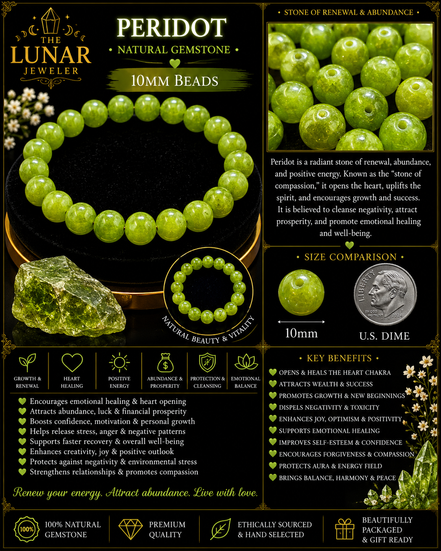 Peridot Bracelet – 7.5" Elastic Bracelet