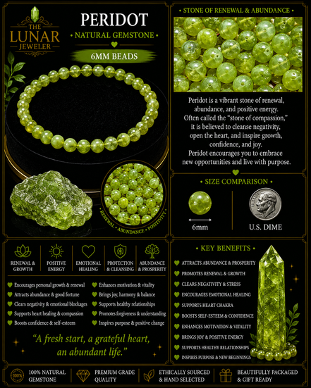 Peridot Bracelet – 7.5" Elastic Bracelet