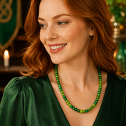 Peridot & Malachite Beaded Necklace – 22