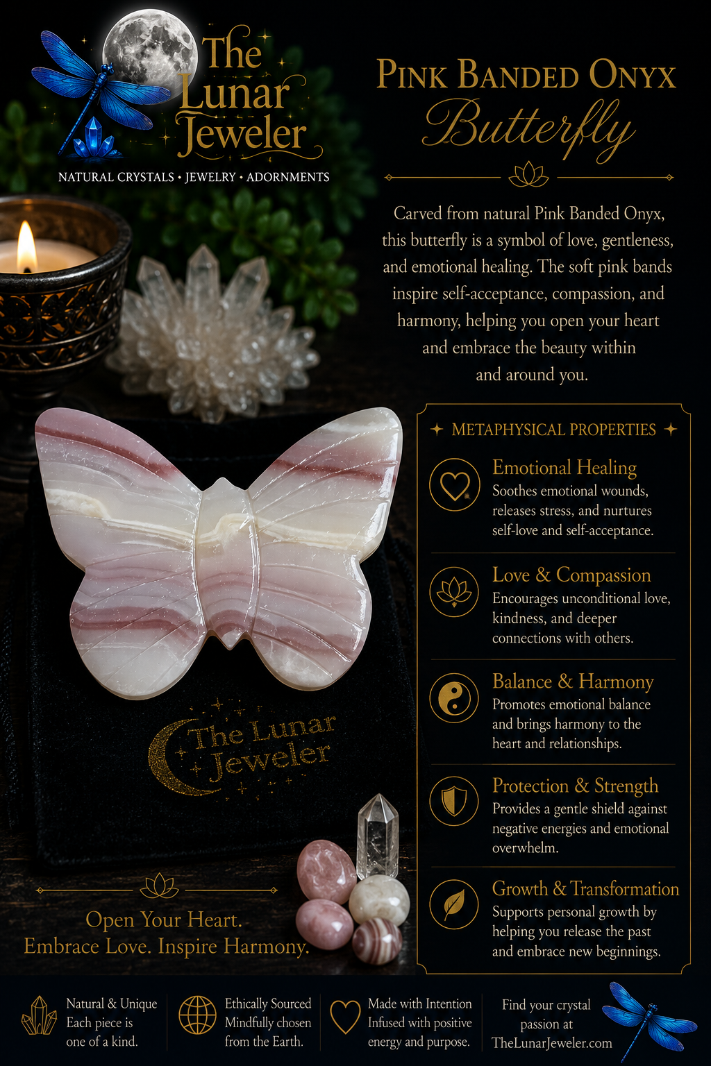 Hand-Carved Crystal Butterflies – Natural Gemstone Butterfly Carvings