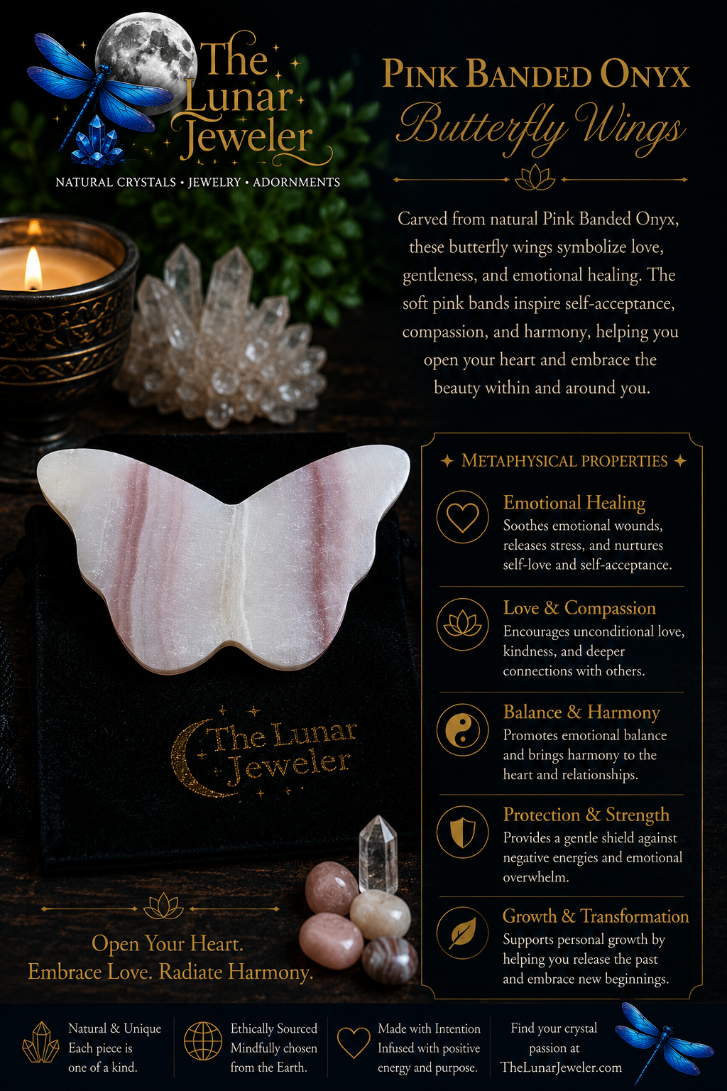 Hand-Carved Butterfly Wings – Natural Crystal & Gemstone Wing Carvings