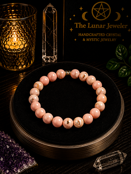 Pink Shell Howlite Bracelet – 7.5" Elastic Bracelet