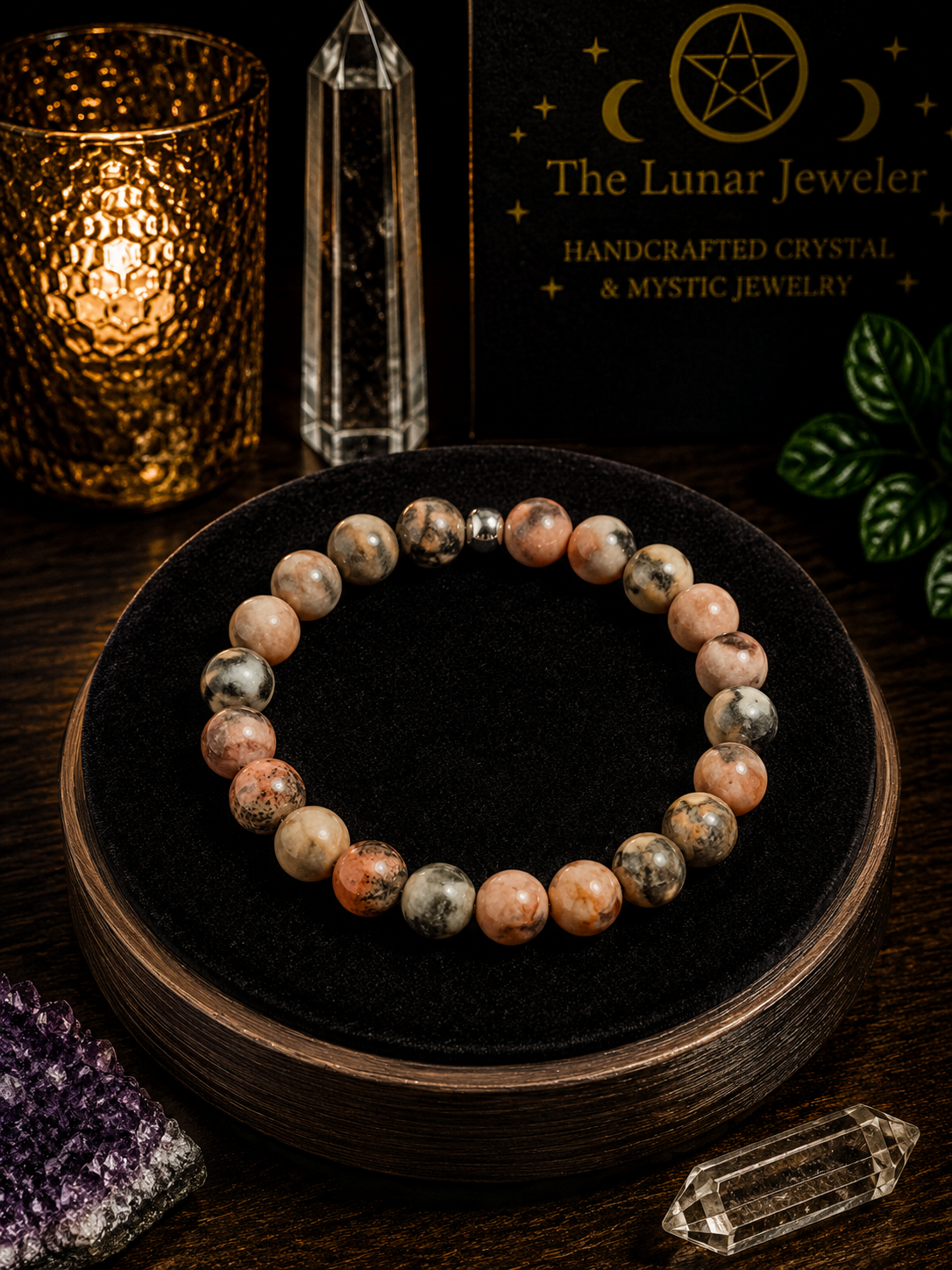 Pink Zebra Jasper Bracelet – 7.5