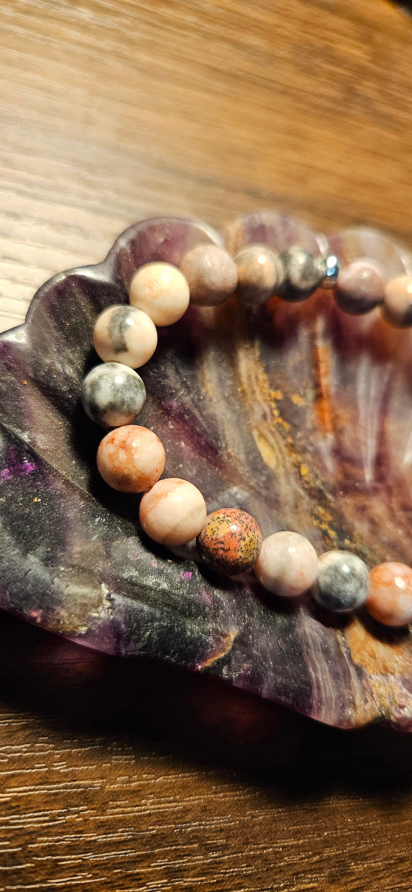 Pink Zebra Agate Bracelet