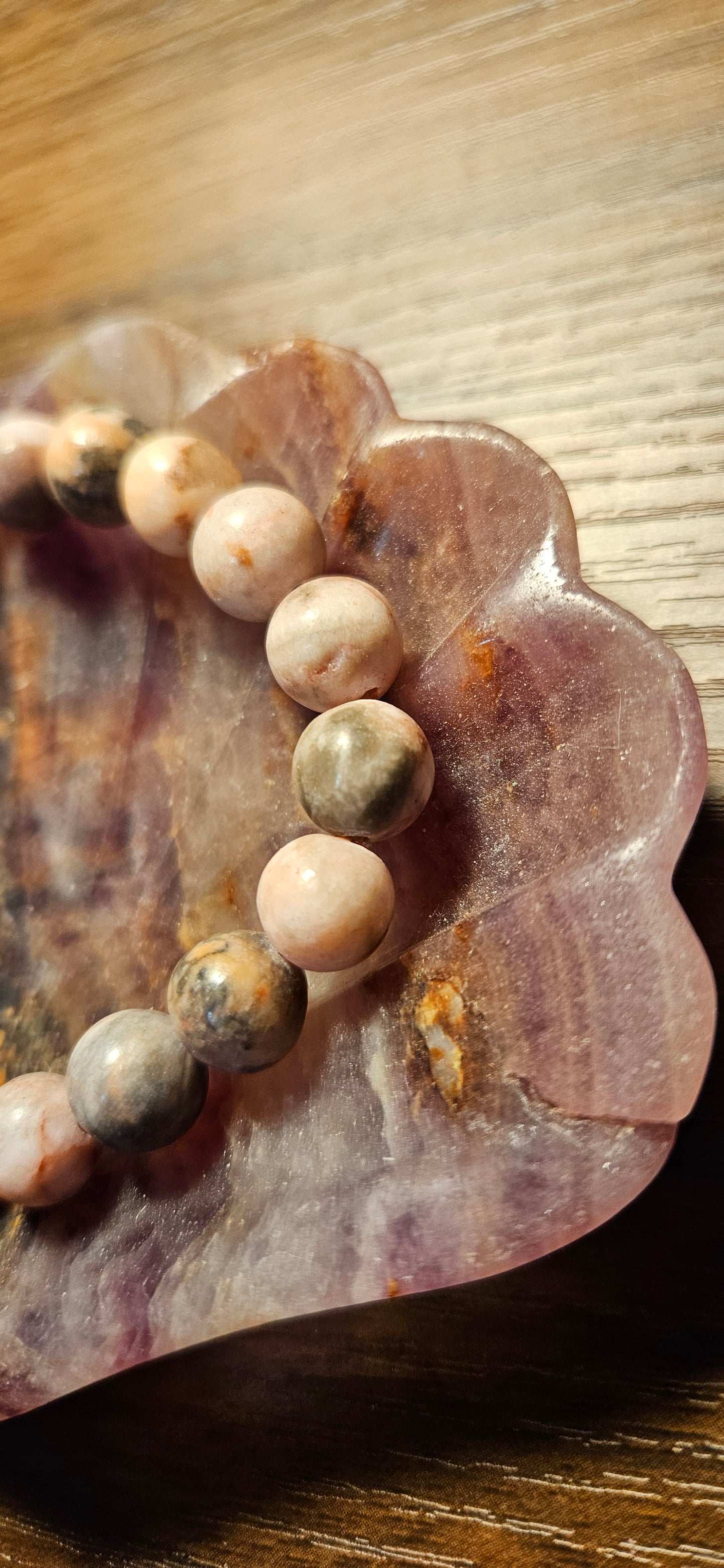 Pink Zebra Agate Bracelet