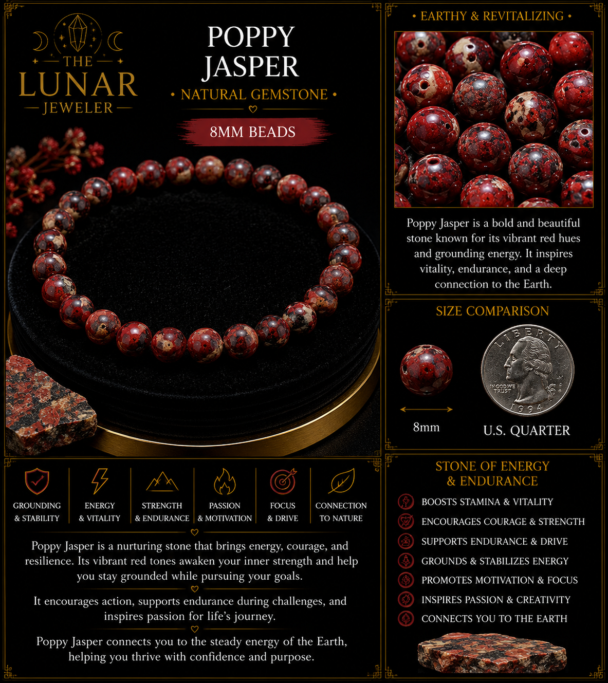 Poppy Jasper Bracelet – 7.5