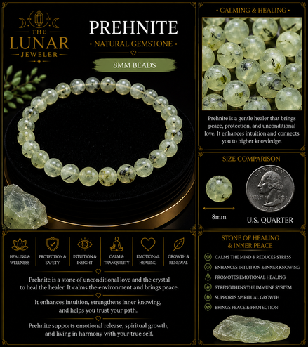 Prehnite Bracelet – 7.5" Elastic Bracelet