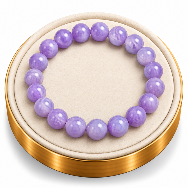 Purple Chalcedony Bracelet – 7.5" Elastic Bracelet