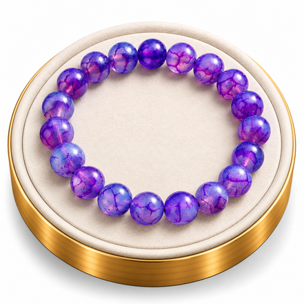 Purple Dragon Agate Bracelet – 7.5" Elastic Bracelet