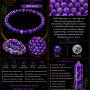 Purple Dragon Agate Bracelet – 7.5