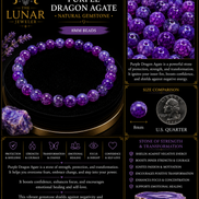 Purple Dragon Agate Bracelet – 7.5