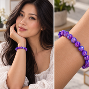 Purple Dragon Agate Bracelet – 7.5