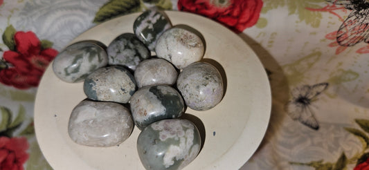 Purple/Green Jade Tumbled Crystals