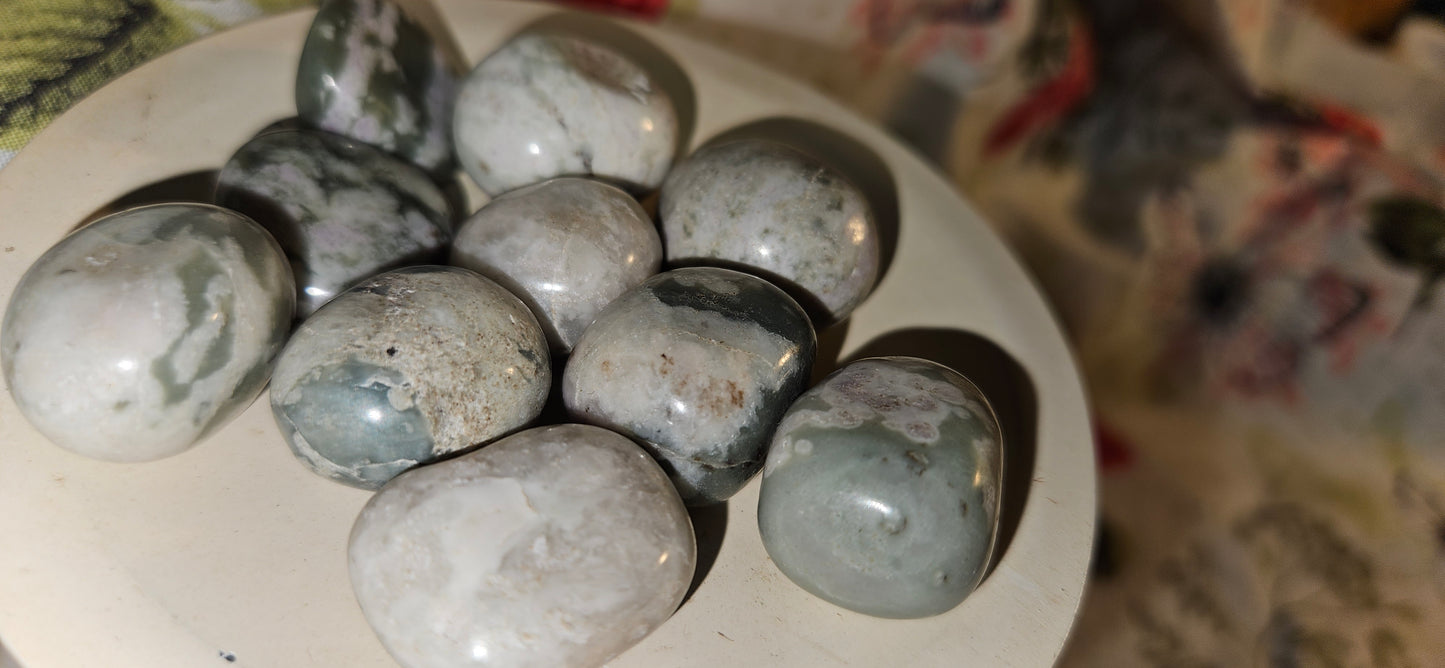 Purple/Green Jade Tumbled Crystals