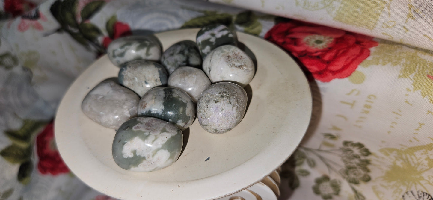 Purple/Green Jade Tumbled Crystals