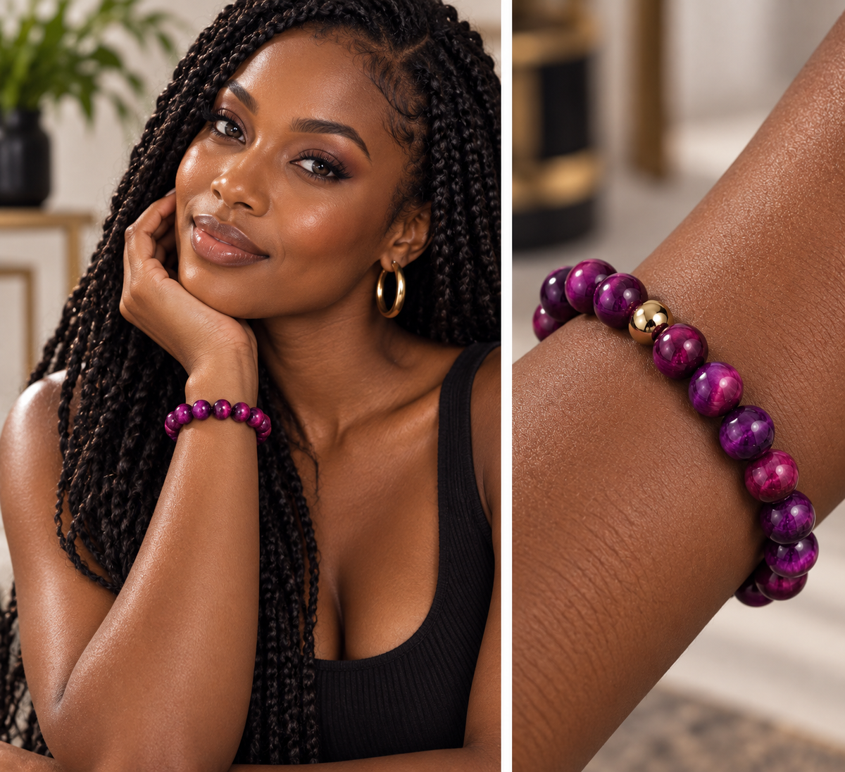 Purple Tiger's Eye Bracelet – 7.5
