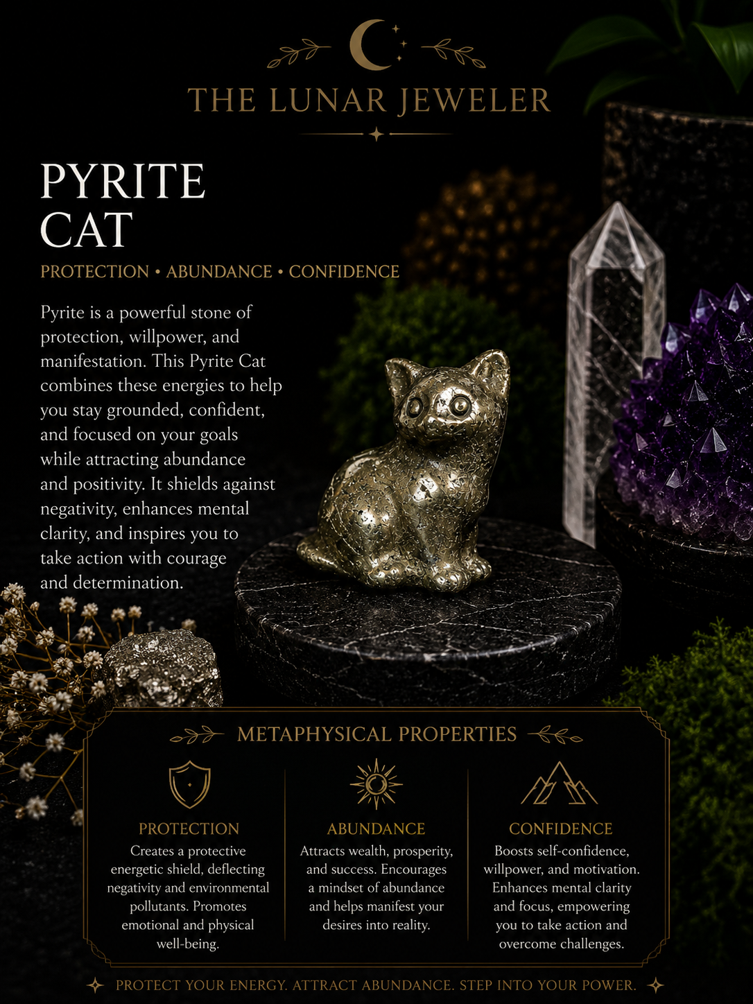 Hand-Carved Crystal Cats – Natural Gemstone Cat Carvings