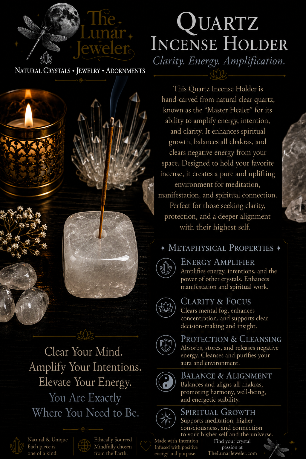 Crystal Incense Holders – Natural Gemstone Incense Burners