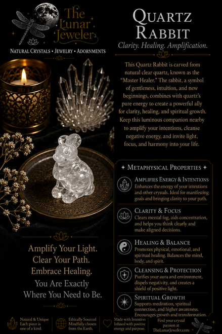 Crystal Rabbit Carvings – Hand-Carved Natural Gemstone Rabbits