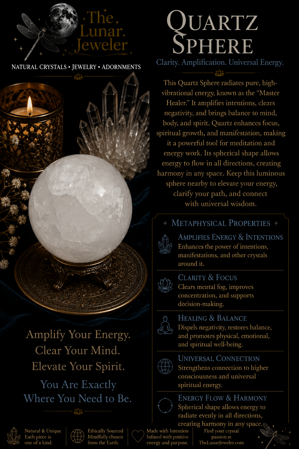 Snow Quartz Sphere – Genuine Natural Crystal Sphere