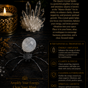 Crystal Spider – Natural Crystal Spider Carving with Zinc Alloy Body