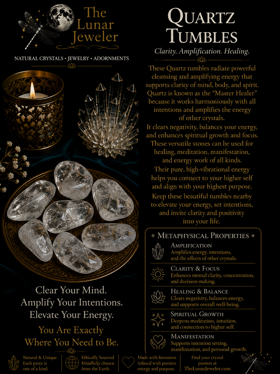 Natural Tumbled Crystals & Stones – Genuine Polished Gemstones