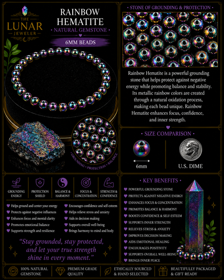 Rainbow Hematite Bracelet – 7.5" Elastic Bracelet
