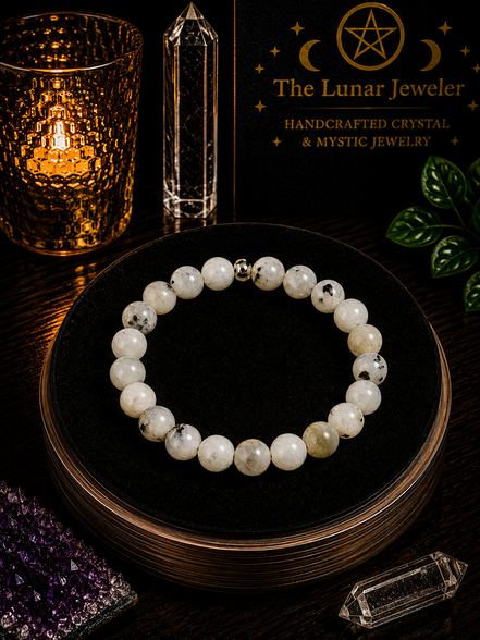 Rainbow Moonstone Bracelet – 7.5" Elastic Bracelet
