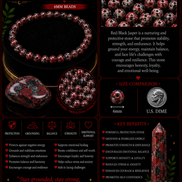 Red & Black Jasper Bracelet – 7.5